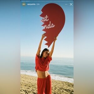 Daily Drills House PJ Lounge Pants & Boxy Tee - Vintage Red with Vday Patch